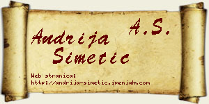 Andrija Simetić vizit kartica